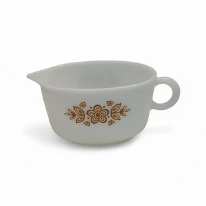 Vintage Milk Glass Pyrex Butterfly Gold Gravy Boat